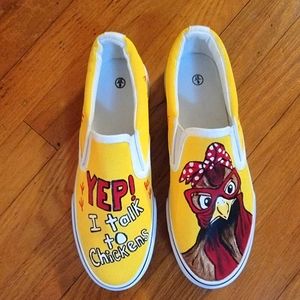 Hand painted canvas shoes